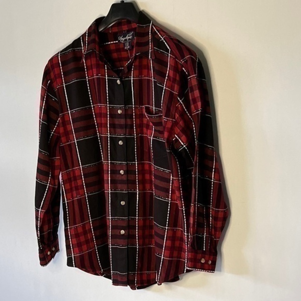 Angelique Brand Womens Button Up Blouse Shirt Top Size XL Vintage